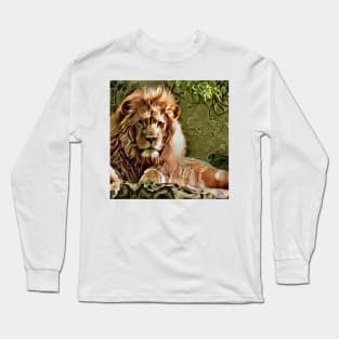 lion painting (leo art, lion king) Long Sleeve T-Shirt